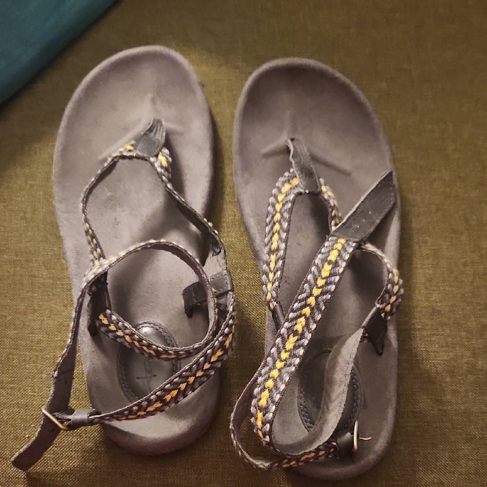 Gray Sandal with Braided Strap